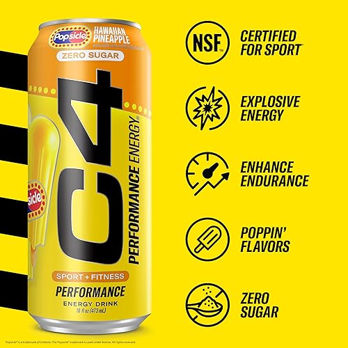 Vista 80 de Cellucor C4 Performance Energy - Bebida energética preentrenamiento carbonatada sin azúcar, 200 mg [0.007 oz] de cafeína con beta alanina, sabor
