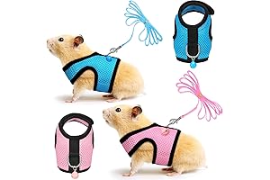 2 Pieces Harness for Ferrets - Premium Quality Soft Mesh Vest with Bell