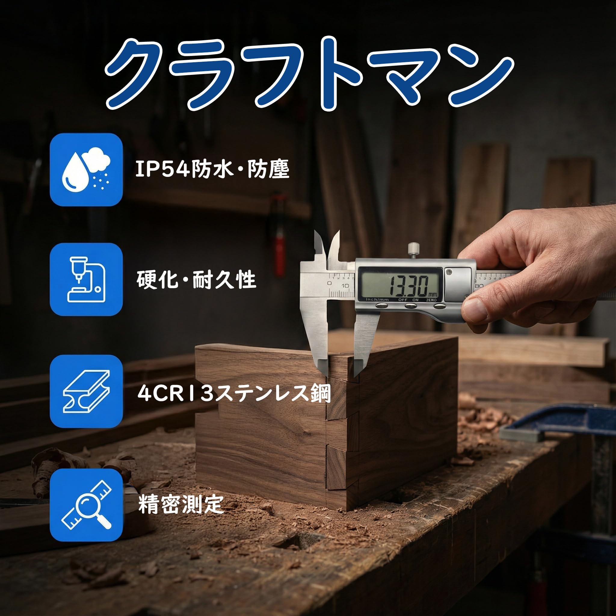 Amazon | デジタルノギス 150mm【高精度・4CR13ステンレス製・全金属