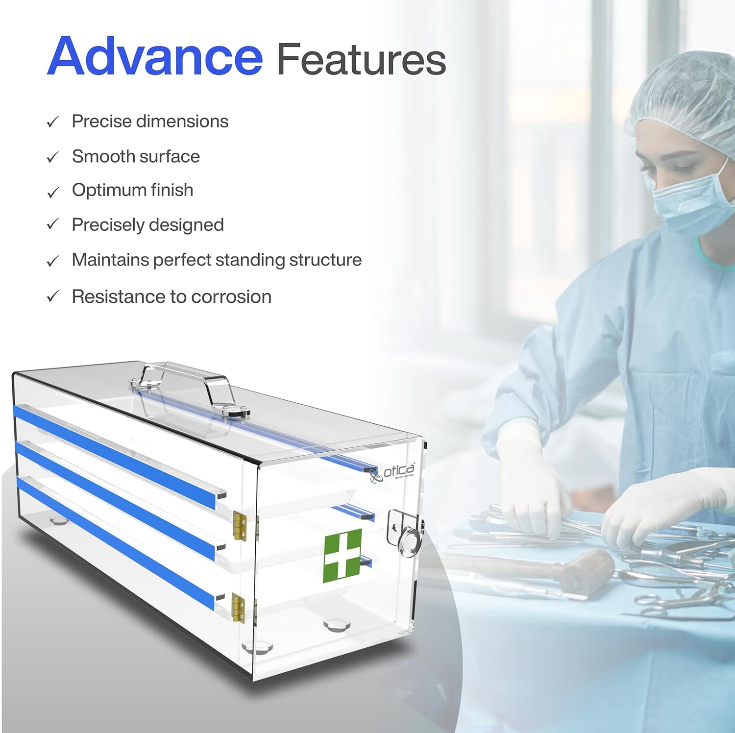 3 tray with 5 mm thick ingredients Otika Formalin Chamber 21 inch with premium quality 3 tray with 5 mm thick ingredients Otika Formalin Chamber 21 inch with premium quality