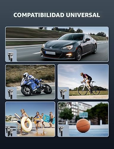 Miniatura 9 de AstroAI - Compresor de aire portátil para inflar neumáticos hasta 150 PSI, bomba de aire digital de 12 V CC con 12 luces LED superbrillantes, para