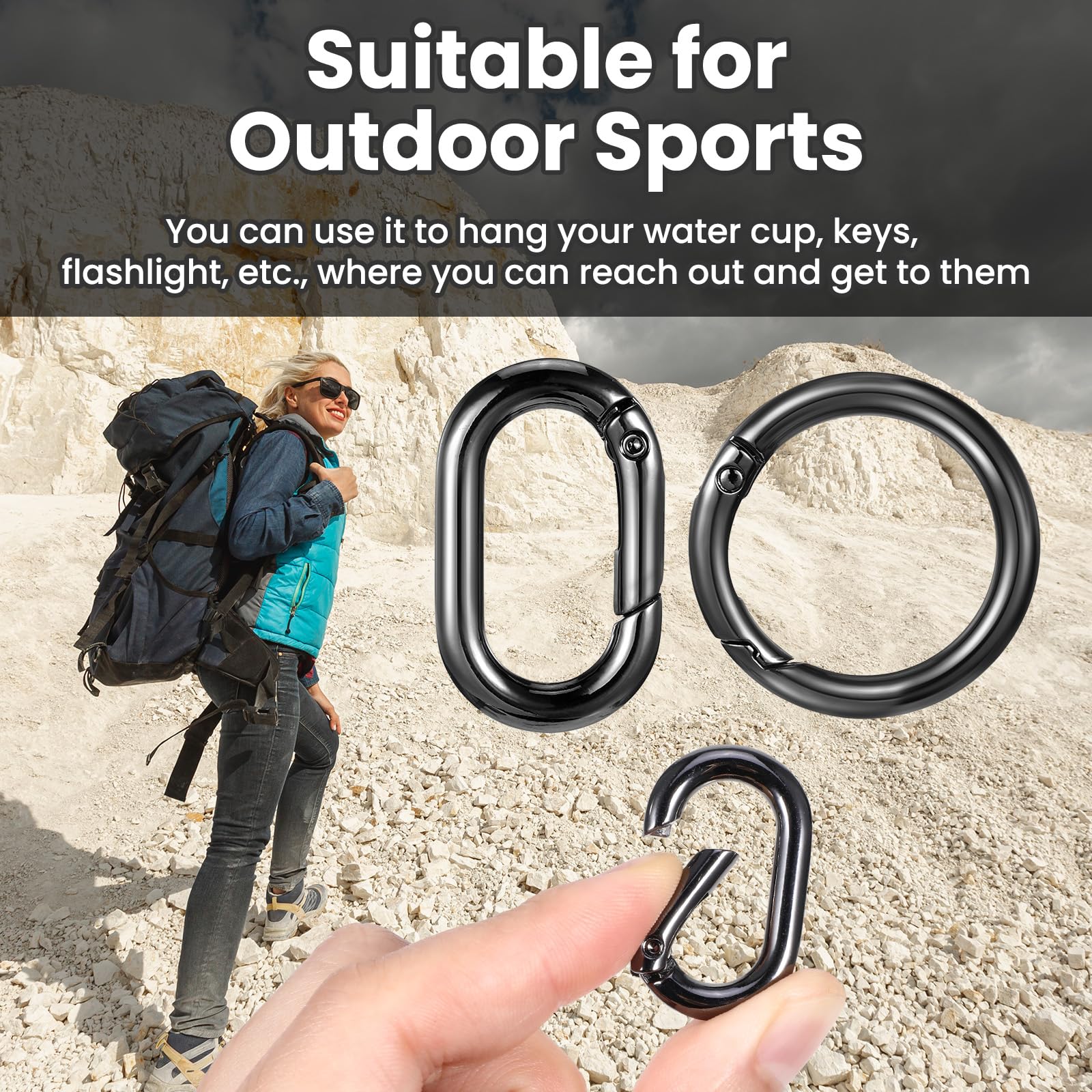 10 Stück Karabiner-Haken – Ovale & Runde Federringe Für Schlüssel, Geldbörsen, DIY, Outdoor