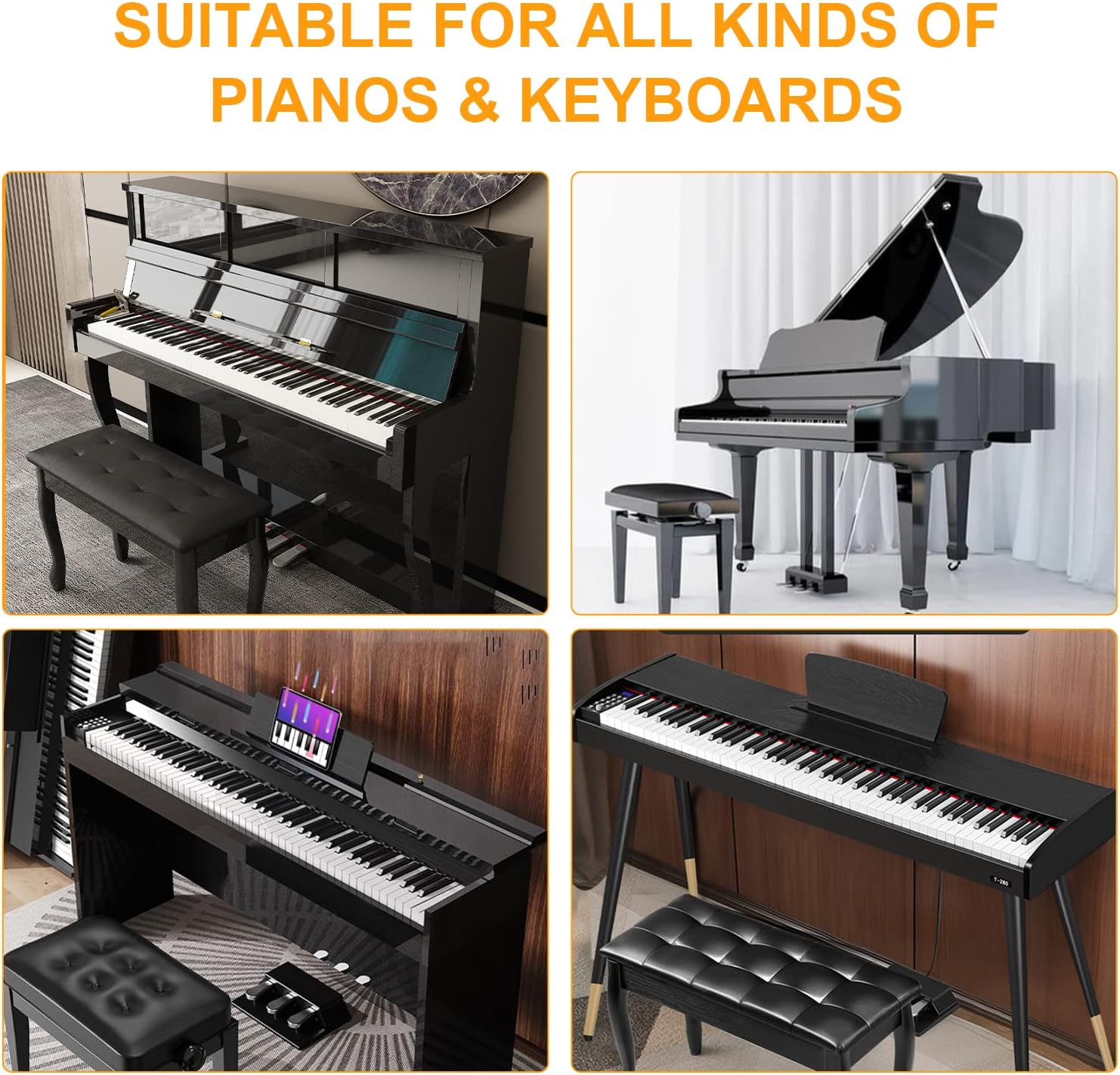 Colorful Removable Piano Keyboard Note Labels, Silicone Piano Notes Stickers Guide for Beginner, Reusable 88 Key Full Size Piano Key Music Notes Letter Label - Image 7