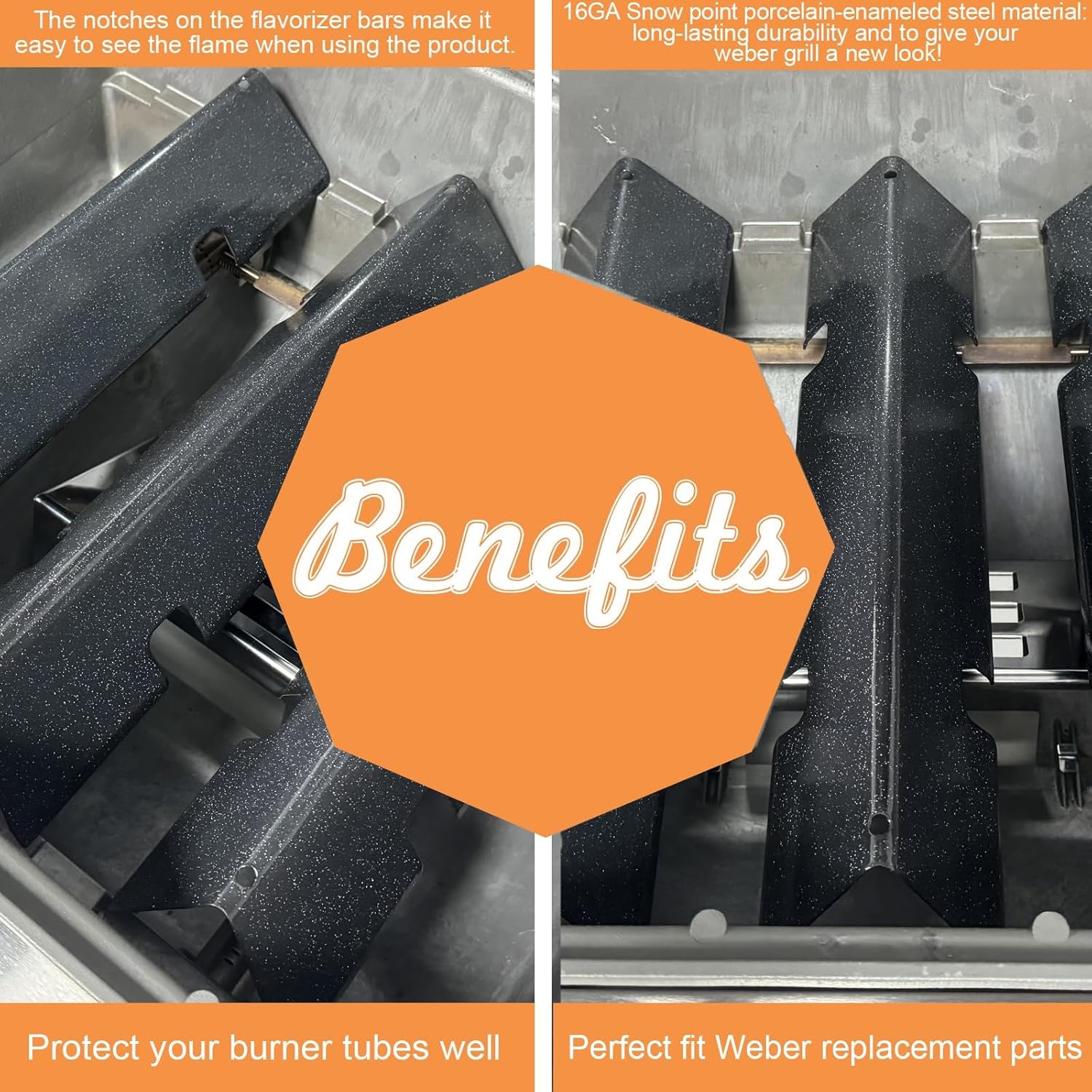 Grill Parts for Weber Spirit 2 Parts GS4 Spirit II & I E210 S210 E220 S220, GS4 Replacement for Weber Spirit 2 Stainless Steel Grates 7637 64815, Flavorizer Bars 7635 67045 69796 for Weber Grill Parts