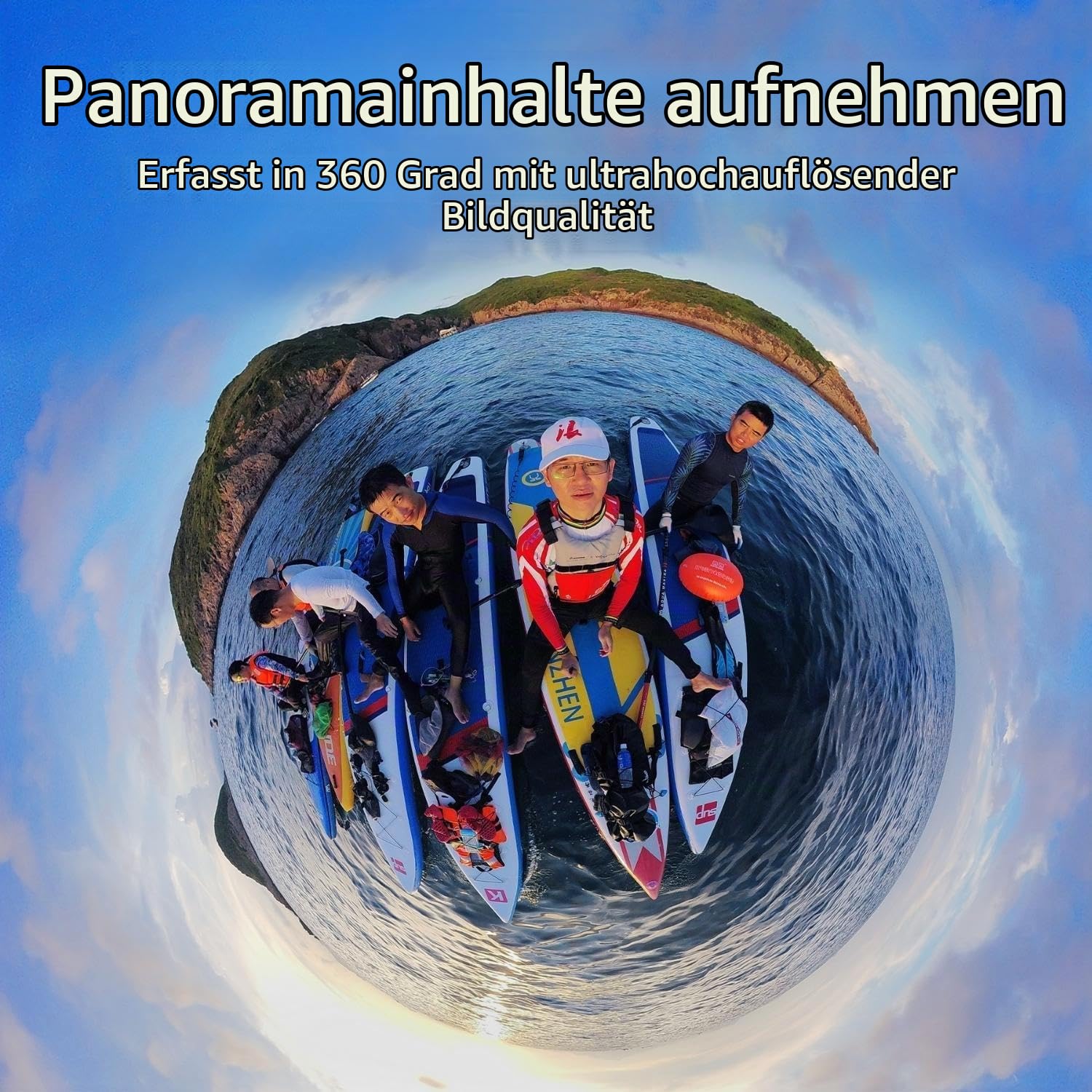 KanDao QooCam 3 360-Grad Action-Kamera – 5,7K/60fps Video & 62MP Foto, 1/1,5" Sensor für Nachtaufnahmen, Unsichtbarer Selfie-Stick, 10m Wasserdicht, Stabilisierung für Motorrad, Ski & Vlog