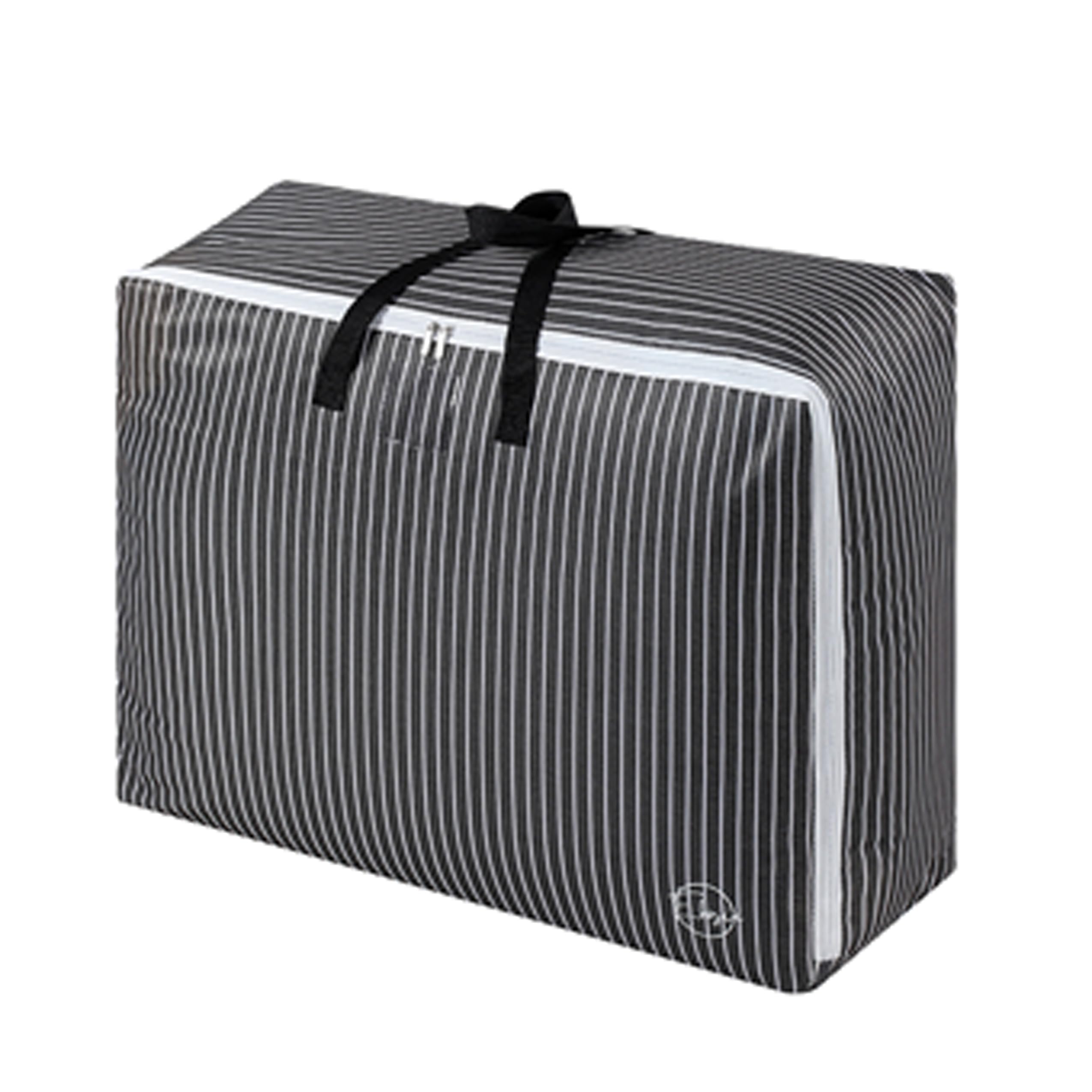 118L Storage Bag for Travel, Move or Store Clothes, Comforters, Blankets, Bedding, Pillows, Stuffed Toys, Jackets, Label Tag, Zippered, Sturdy Handles (Black, X-Large)