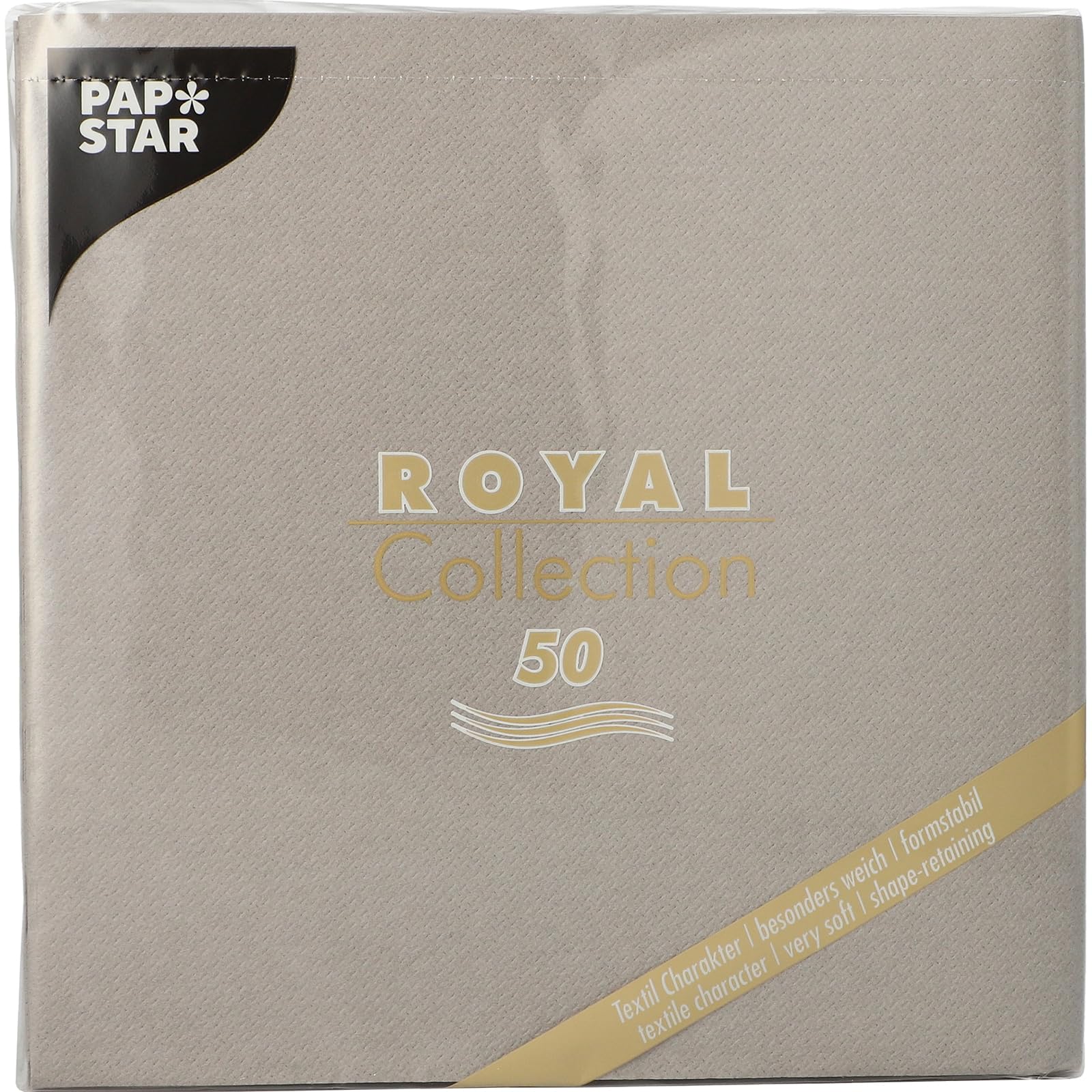 250 Servilletas de Papel Desechables ''Royal Collection'' 14-pliegue de 40 cm x 40 cm Gris