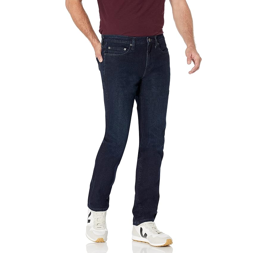 Amazon Essentials Jeans Slim Fit - colori fuori produzione Uomo, Blu Sovratinto, 34W / 33L