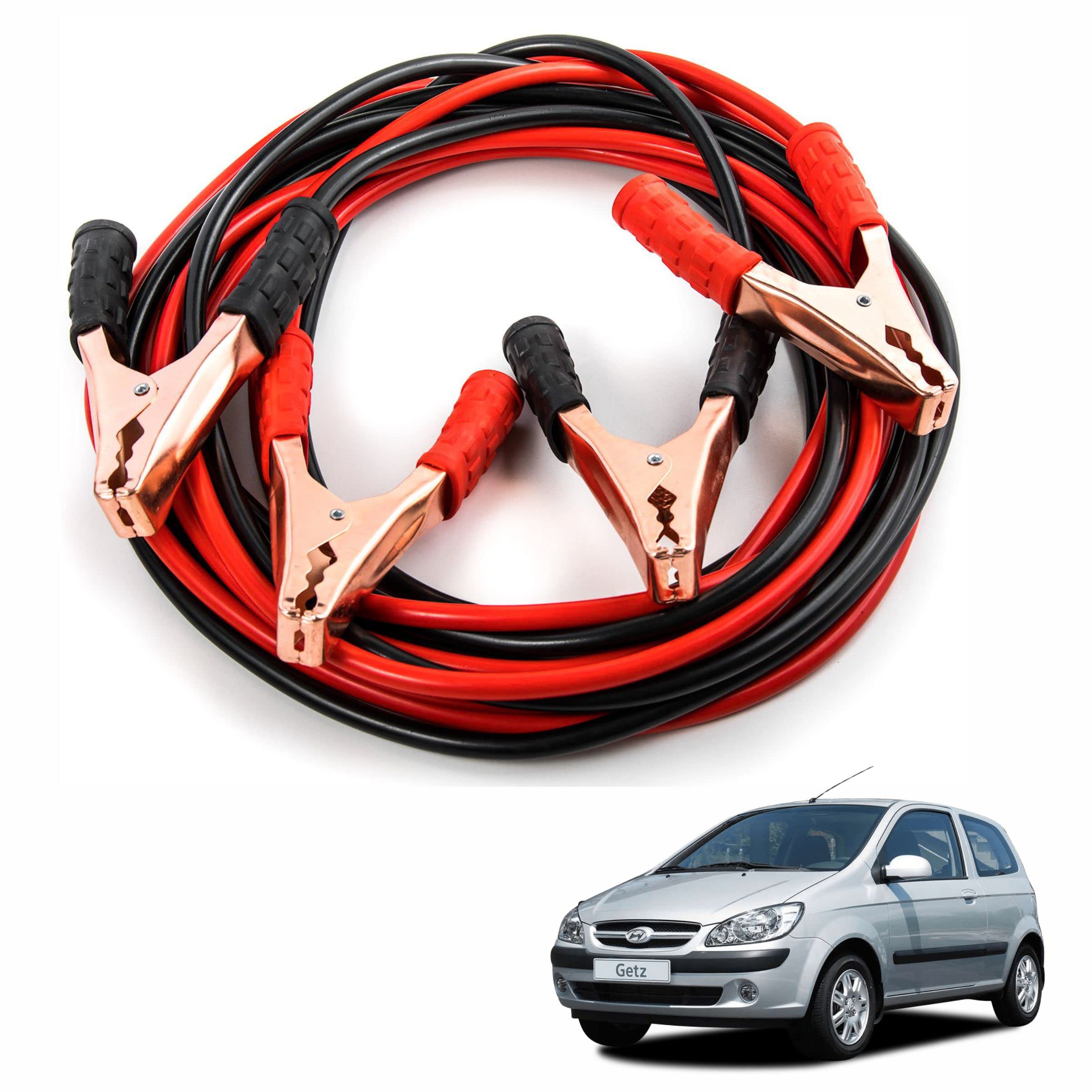 miwings car heavy duty booster cables || clamp to start dead battery || off road emergency auto car jumper cables for hyundai getz (500 amp, 6.5 feet each)