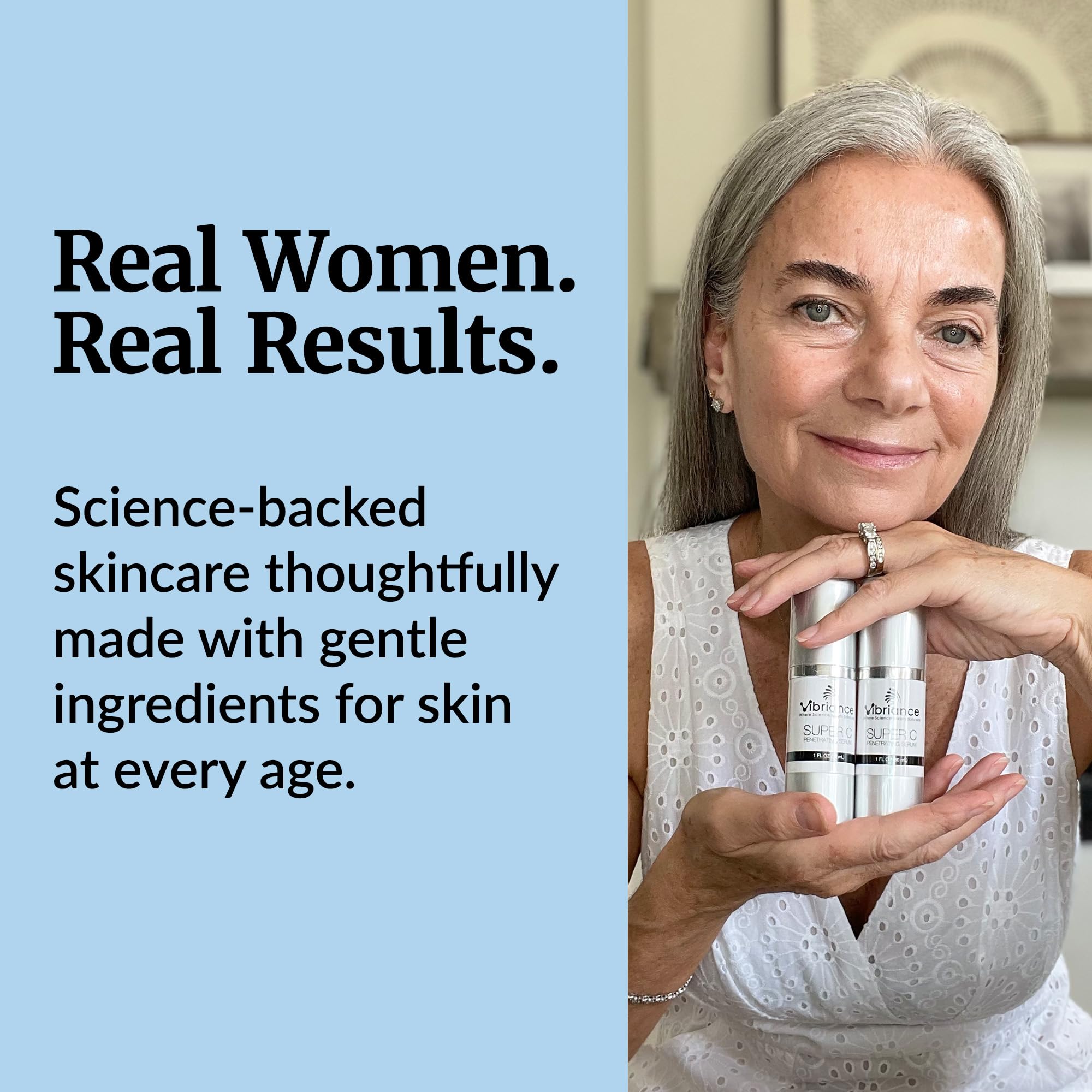 Vibriance Super C Serum for Mature Skin - All-in-One Vitamin Formula Hydrates, Firms, Lifts, Smooths, Targets Age Spots, Wrinkles, 1 fl oz