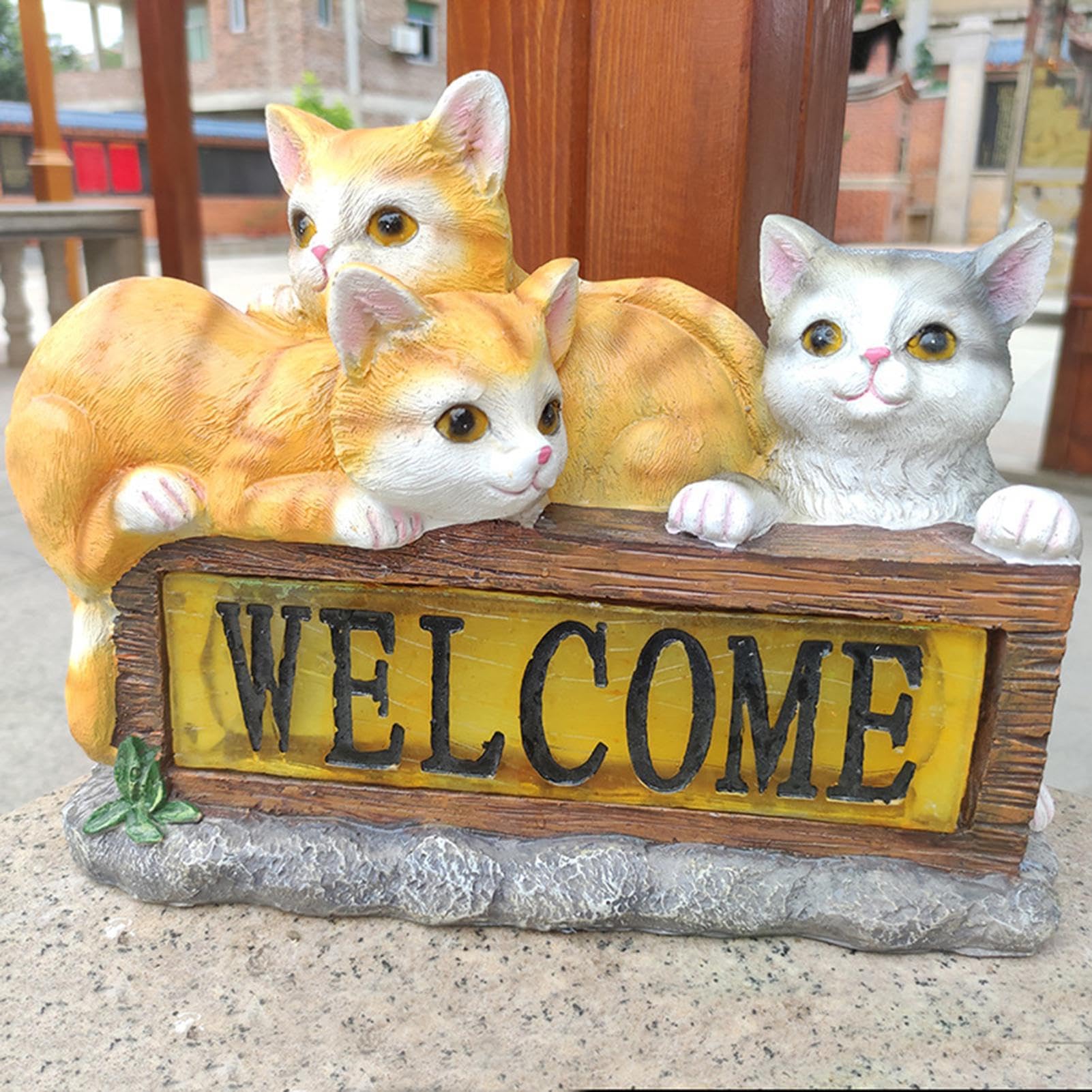 Estatua Solar de Gato – Luz Solar de jardín al Aire Libre, Adornos de Gato de Resina | Estatua Luminosa de Gatito, Adorable Escultura de Gato, decoración de césped para balcón | de Resina | Estatua Luminosa de Gatito, Adorable Escultura de Gato, decoració