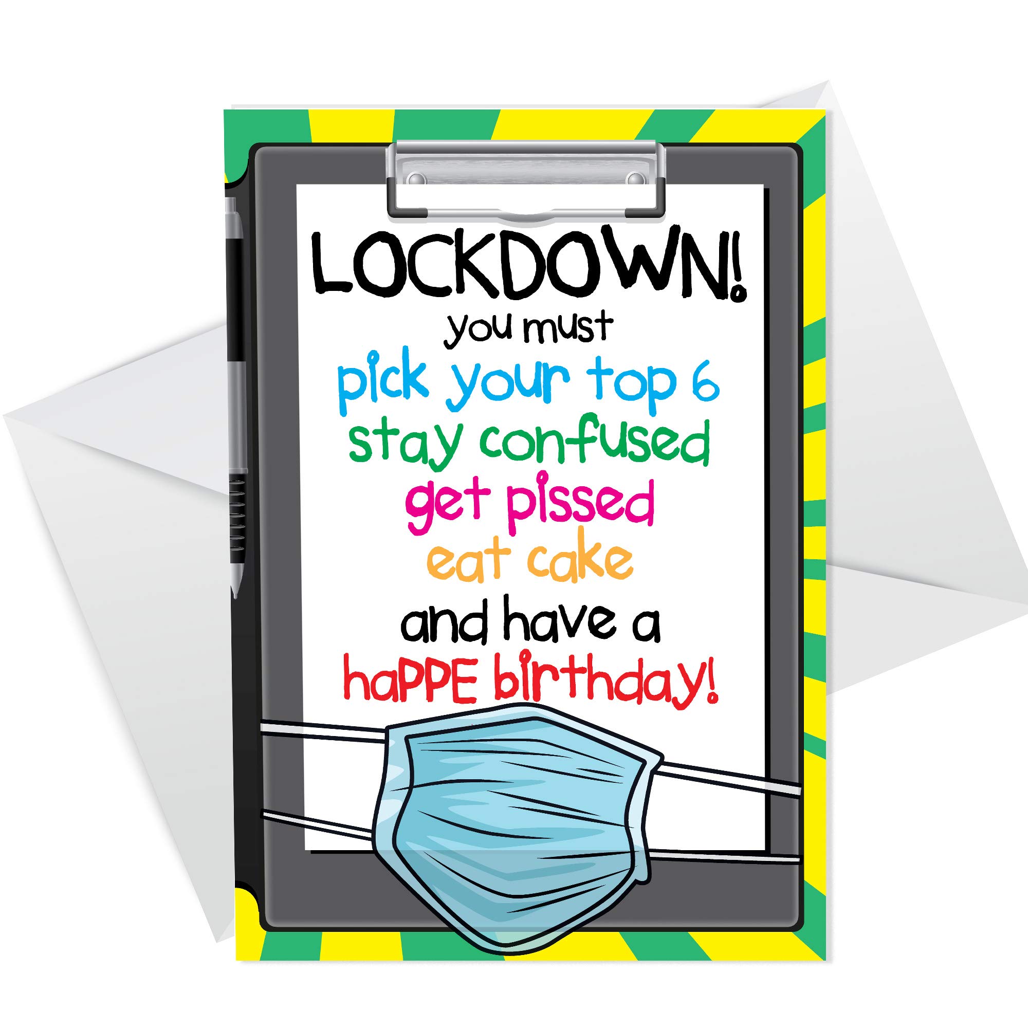 Funny Birthday Card For Men Women Novelty Lockdown Card For Him Her