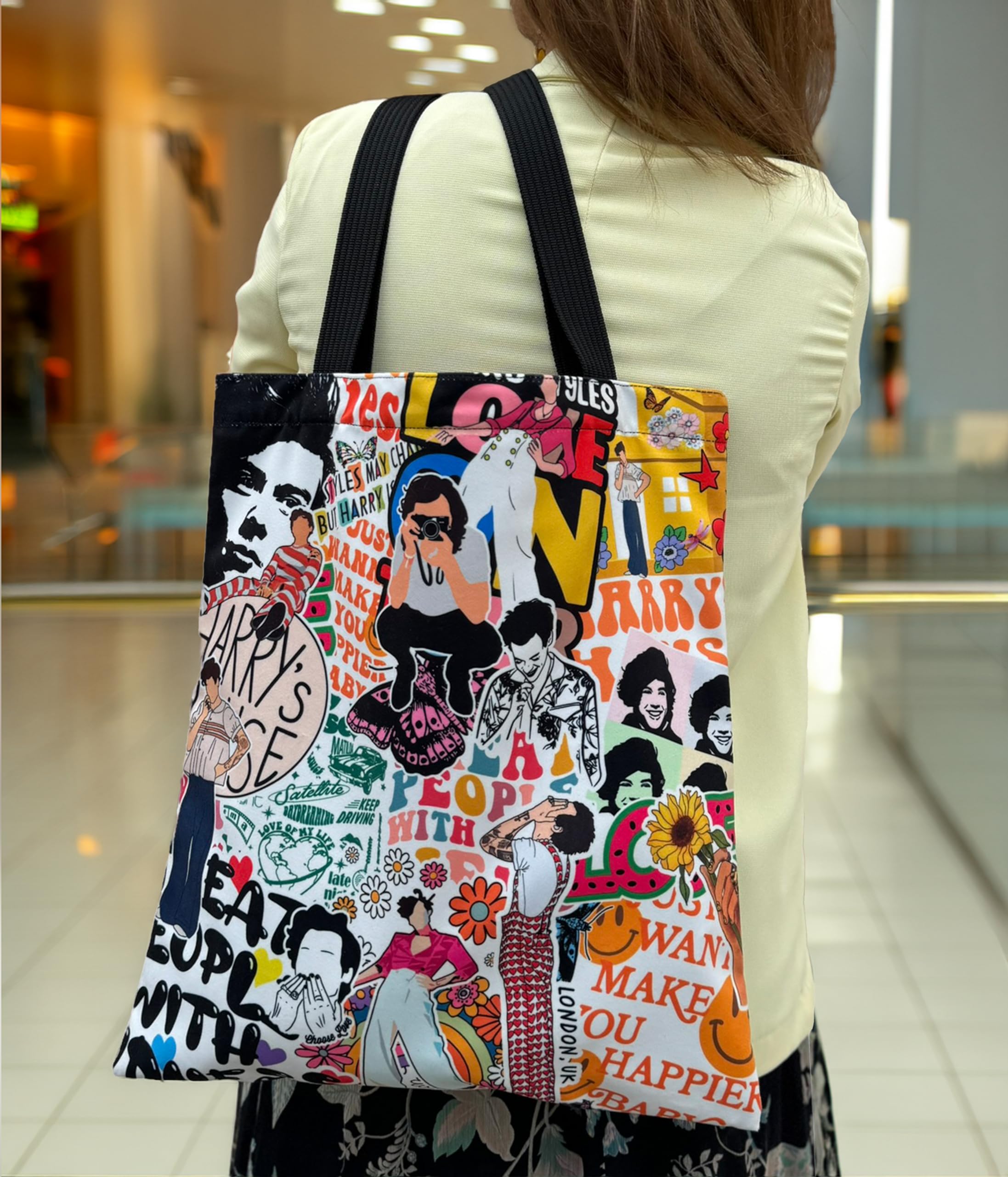 Borsa Harry - Tote Bag con Cerniera e Tasca Interna Unofficial - Borsa in Tela Harry - Borsa di Stoffa