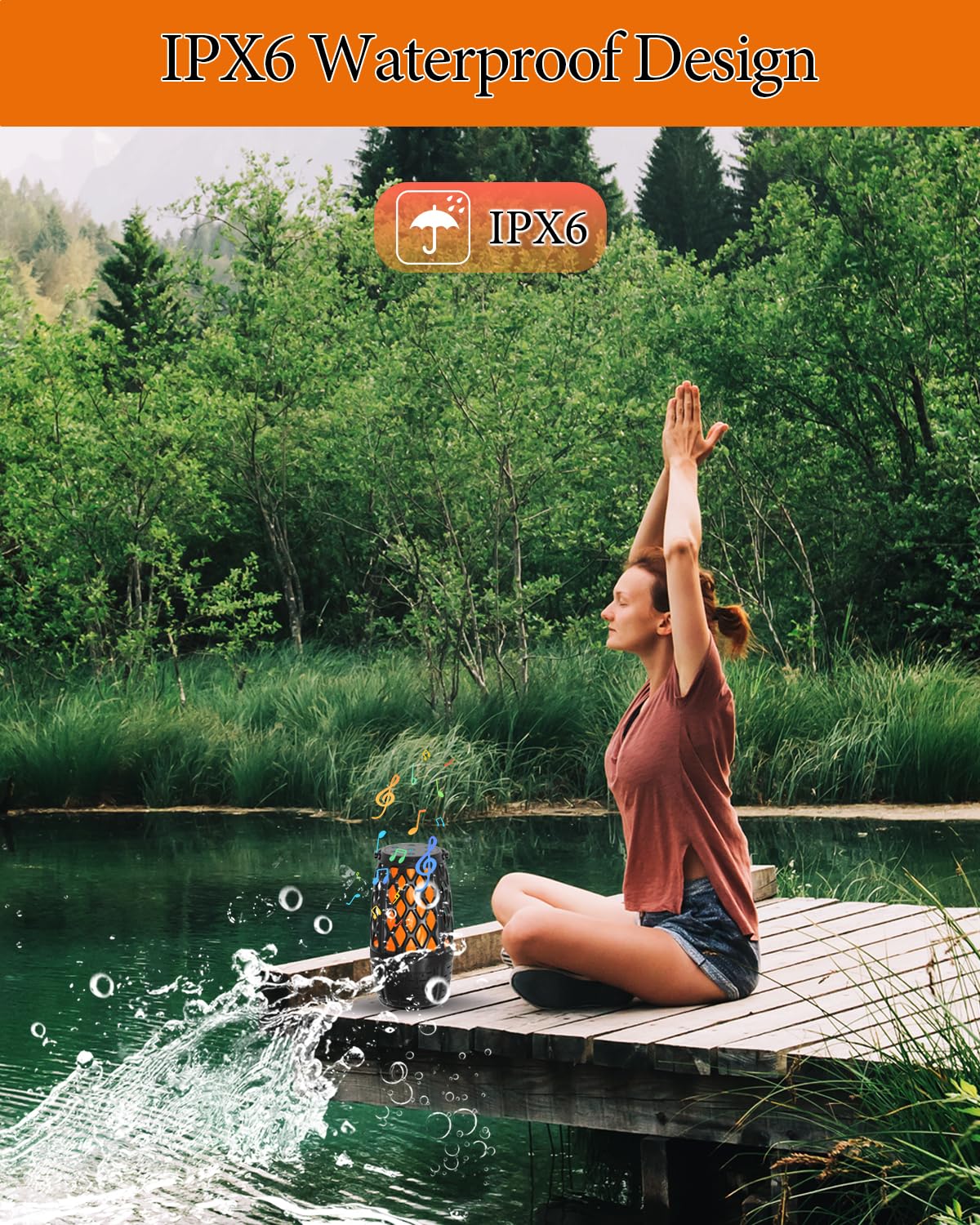 2 Pack LED Flame Outdoor Bluetooth Speaker, Unique Gifts for Men, IPX6 Waterproof Tiki Torch Atmosphere Flame Speaker for Party Patio Garden, Outdoor Speakers with Stake, Hook, Wall Mount (2 Pack)