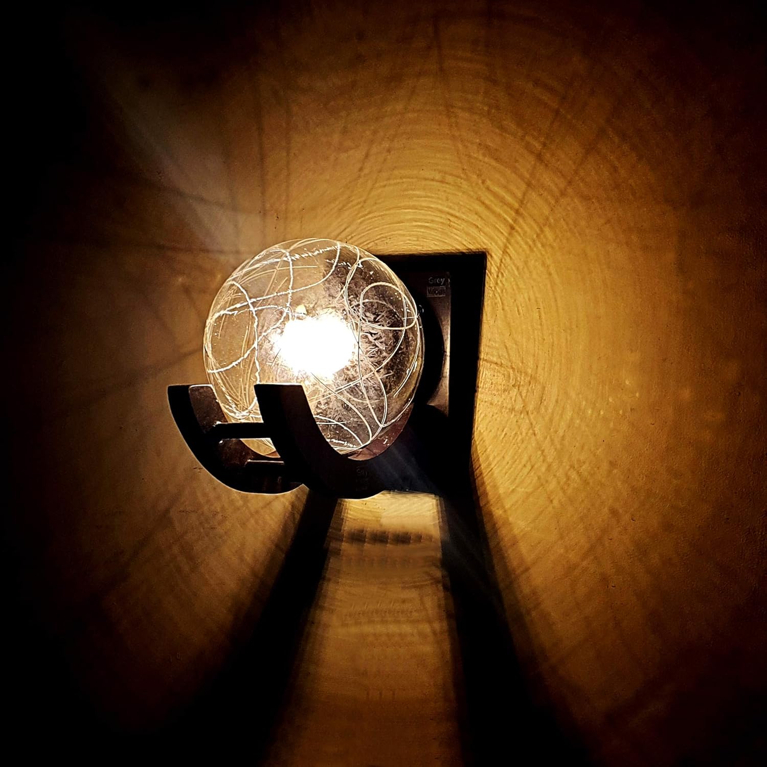 GreyWings Wooden Globe Wall Lamp