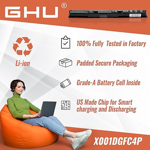 Miniatura 7 de GHU Batería de repuesto para KI04 HSTNN-LB6S HSTNN-LB6T 800049-001 K104 compatible con HP Pavilion 14-ab 15-ab 17-g000 220 2200mAh 4 celdas