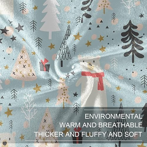 Miniatura 7 de KLL Mantas y mantas de oso de Navidad de invierno de 50 x 60 pulgadas, cómodas para todas las estaciones, para automóvil, sofá, sofá
