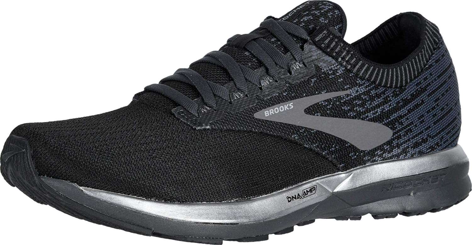 Brooks Mens Ricochet Running Shoe 8.5 Black/Black/Ebony