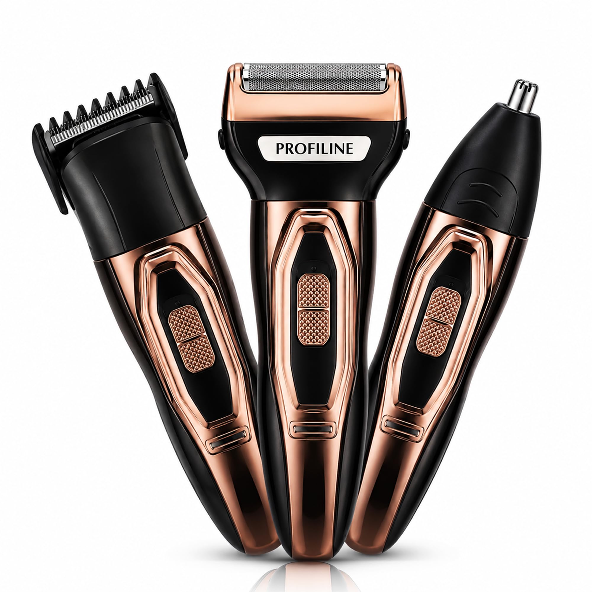 Veentus Trimmers for Man | 3 in 1 Professional Trimmer for Men with Hair Clipper, Nose Trimmer & Shaver | Rechargeable Corded & Cordless | Stainless Steel Blades | Black