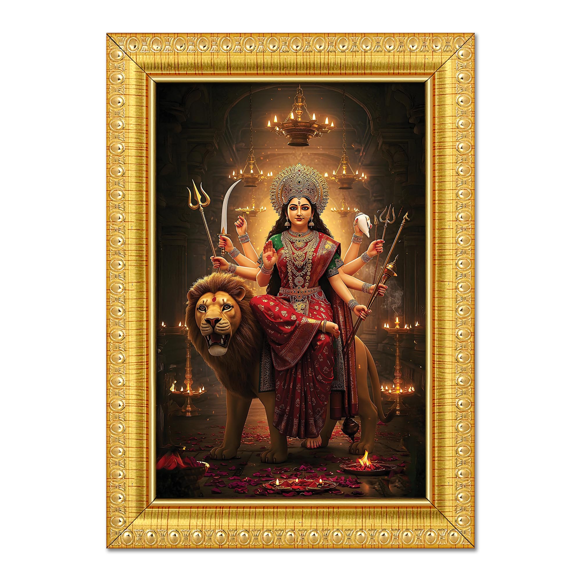 Durga Maa Photo Frame - Divine Wall Art -16