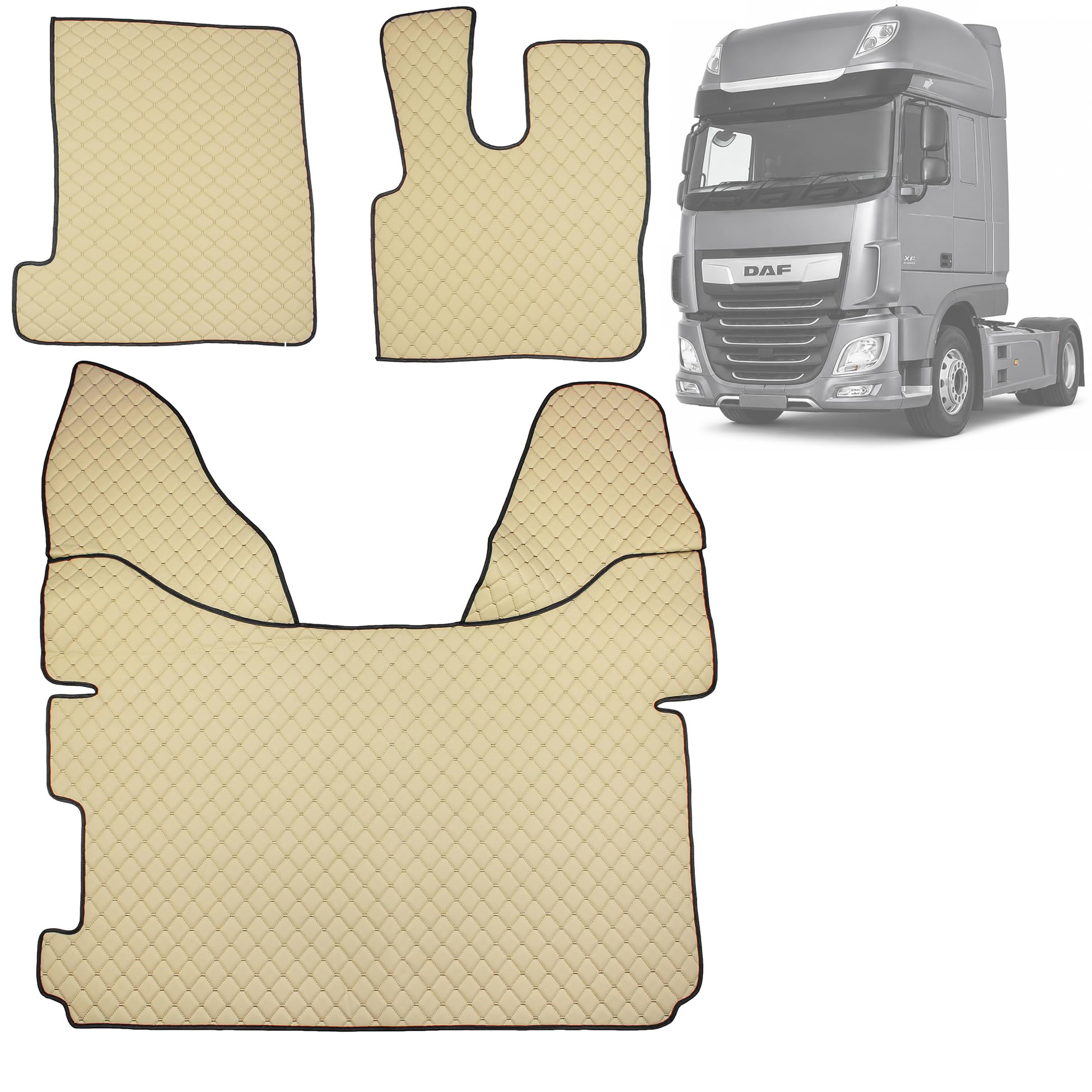 Dywaniki samochodowe pasujące do DAF XF 106 CF Euro 6, automatyczne, wysokiej jakości skóra ekologiczna, pikowane