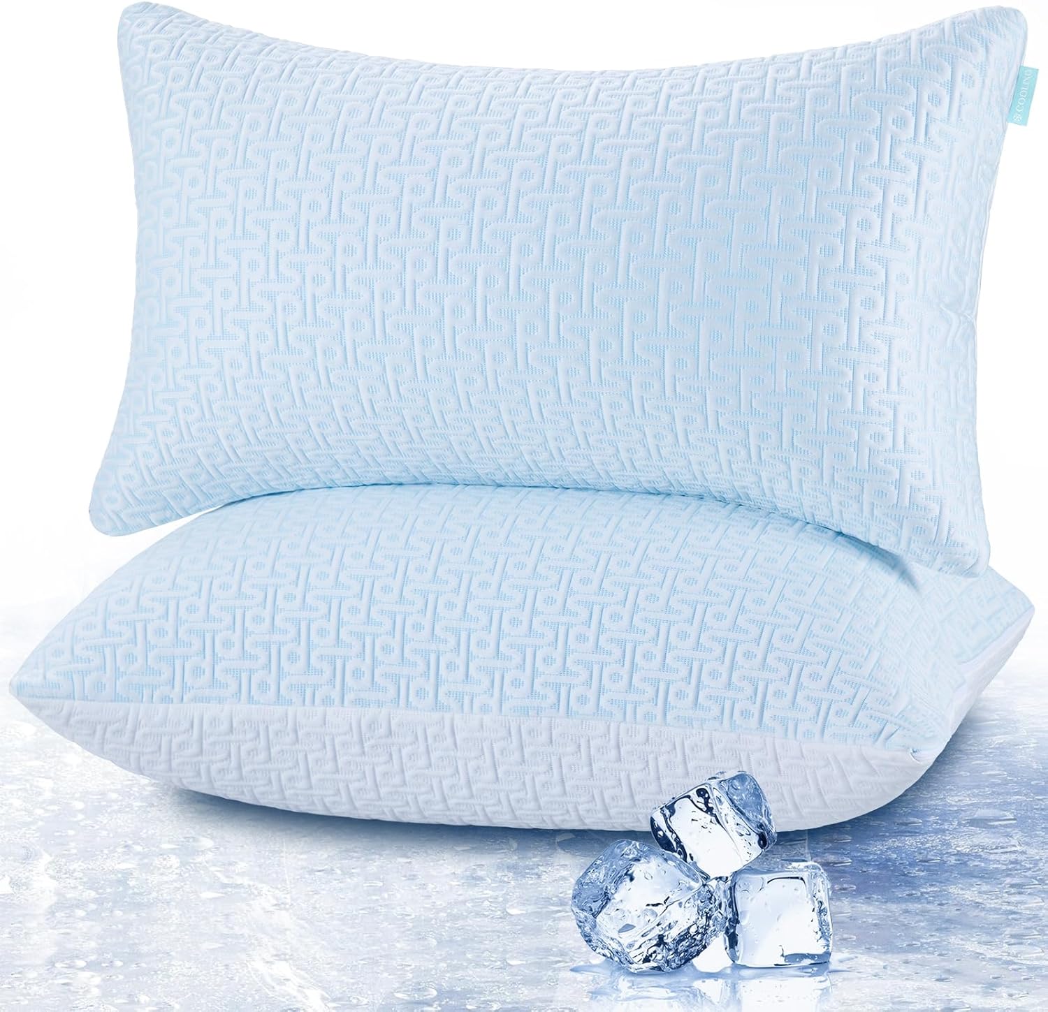 Cooling Hotel Bed Pillows Queen Size Set of 2- Staying Cold All Night, Comfortable Down Alternative Gel Pillow with Washable Cover for Side, Back or Stomach Sleepers White Queen(Pack of 2)