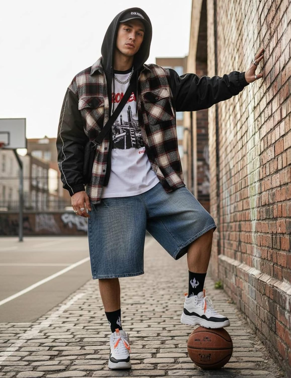 Vamtac Mens Baggy Jean Shorts Y2K Washed Long Denim Shorts Casual Loose Fit Streetwear Jorts - Image 2