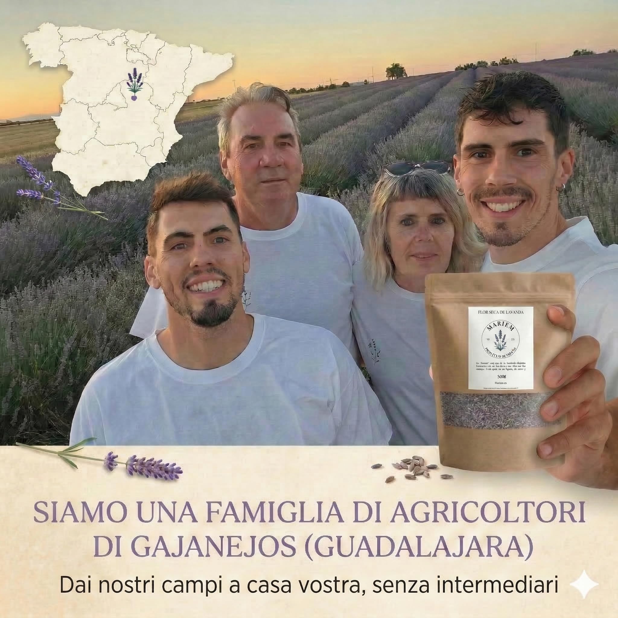 Lavanda Essiccata Mariem 500g Fiori Profumati 100% Naturali Spagna