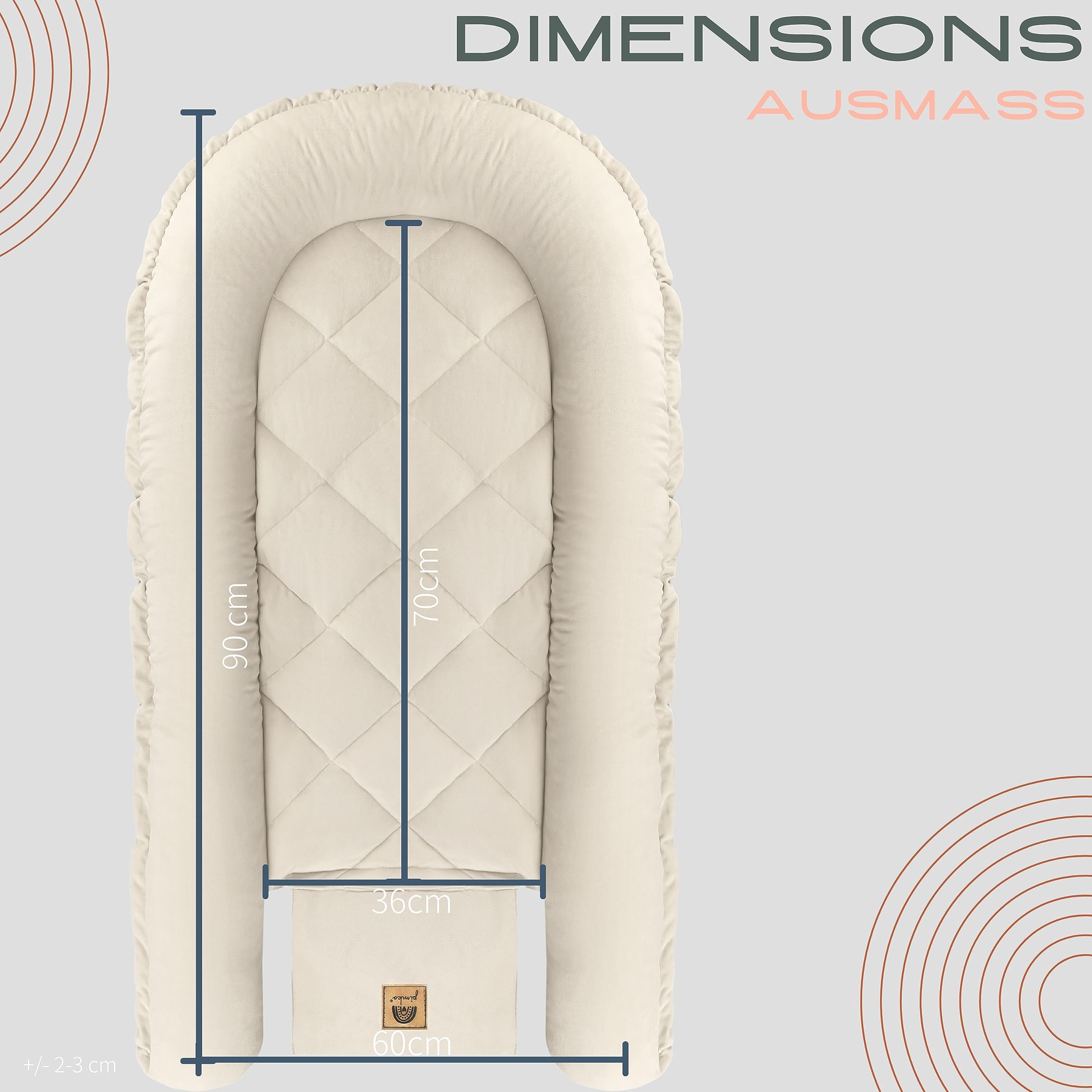 PIMKO Velluto Baby Nest – Morbido Baby Nestchen per Neonati Nido Portatile in bozzolo Fasciatoio da Viaggio per Relax e Coccole Prodotto in Europa