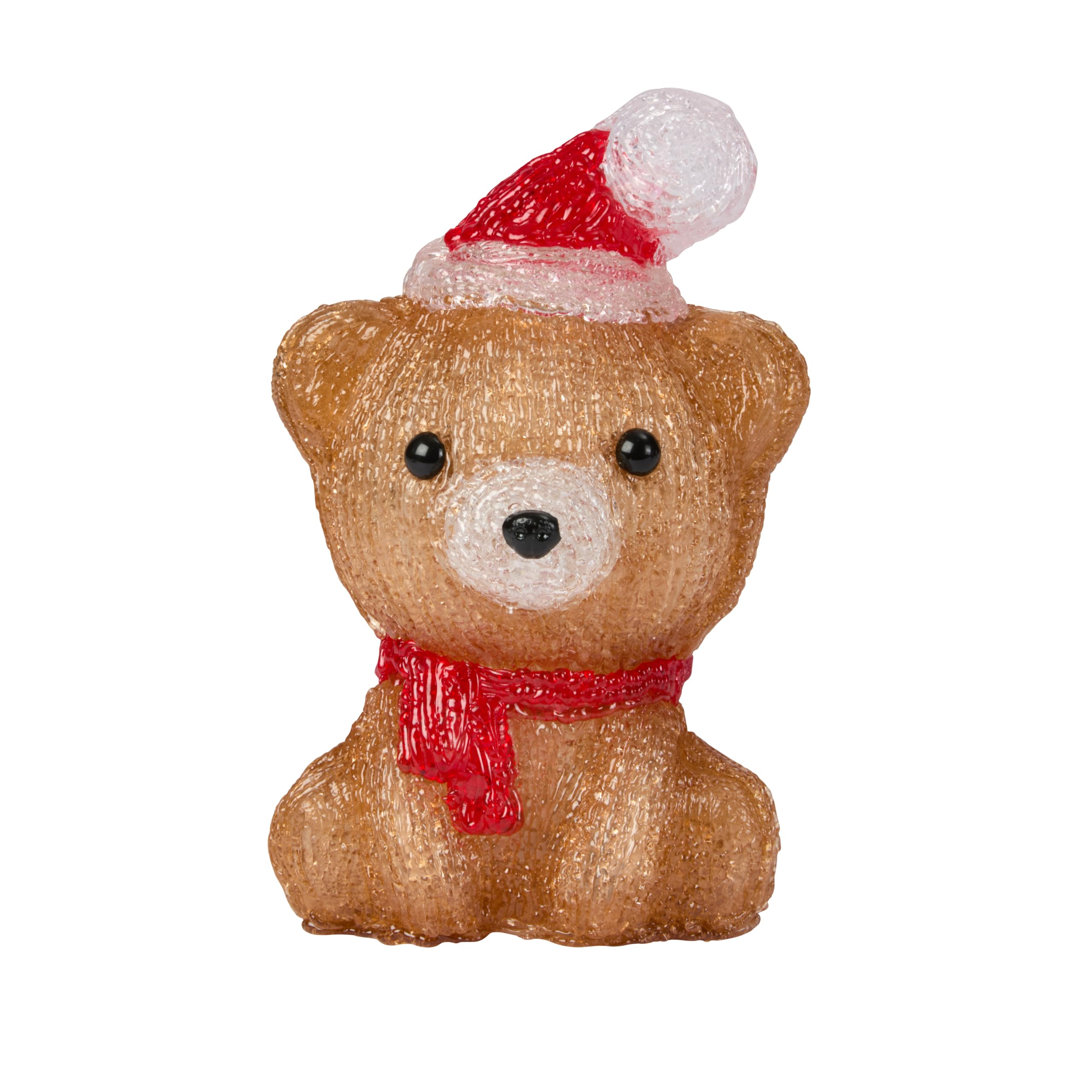 Smart Garden Brown Bear Inlit Ice Cub – 20 Cm Acrylic Battery Powered Christmas Ornament With Cool White Leds