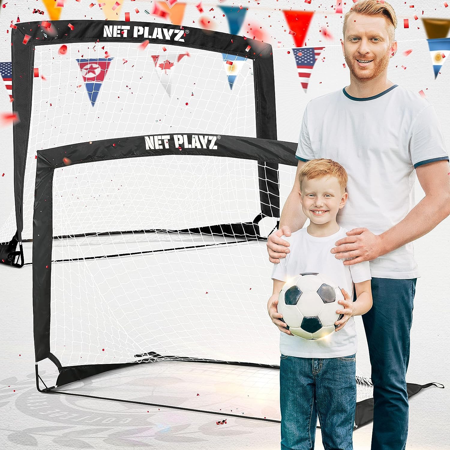 Soccer Gift Set, Backyard Soccer Goal Rebouder Net for Age 3 4 5 6 7 8 9 10 11 12 13 14 Year Old Kids Children & Teens