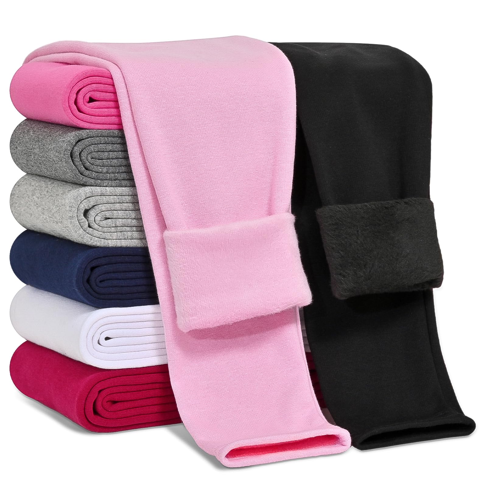 Leggings de algodón con forro polar para niñas, cálidos, cálidos, gruesos, térmicos