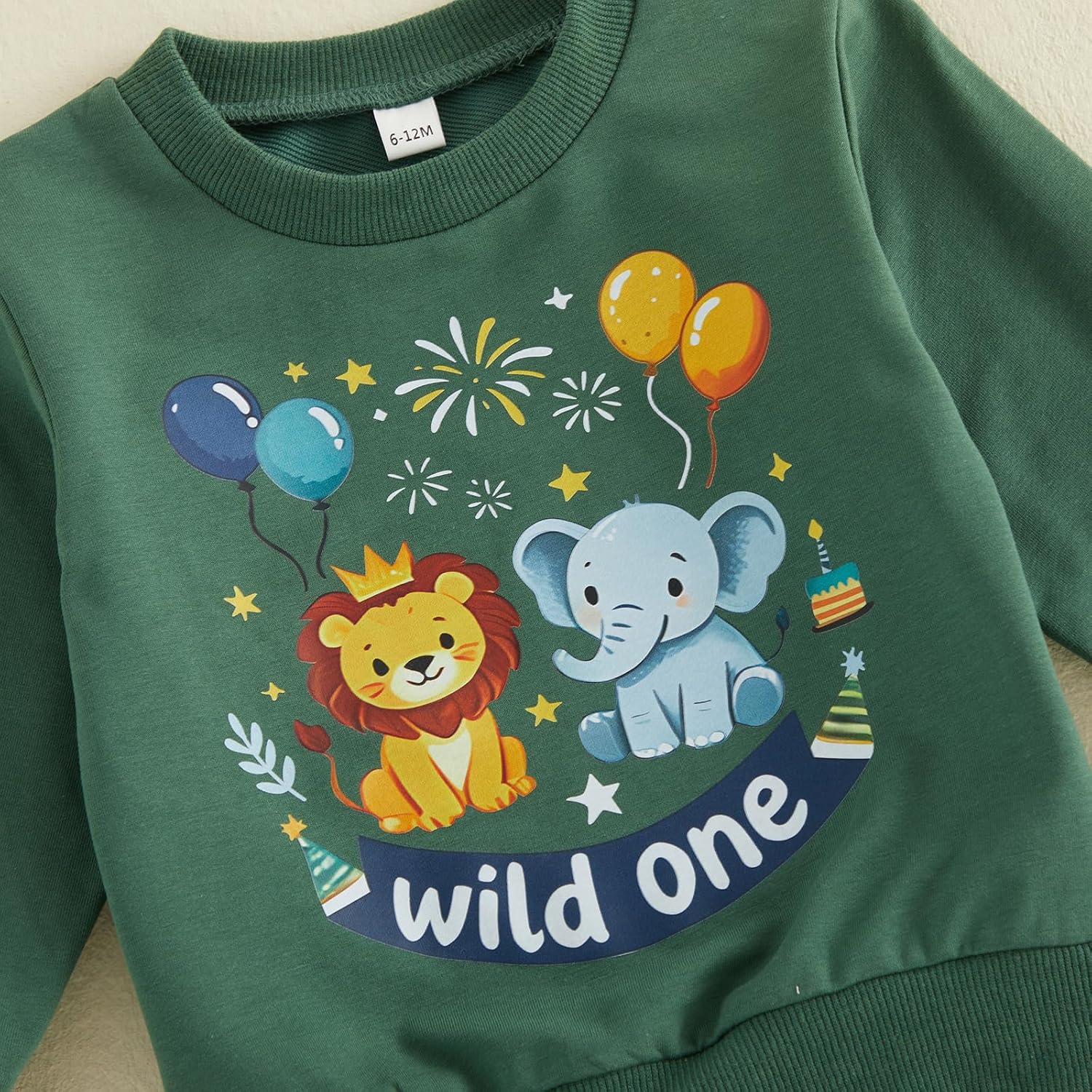 FYBITBO Baby Boy First Birthday Outfit Wild One Safari Animal Sweatshirt Pants Fall Winter 1st Birthday Outfits Clothes Set