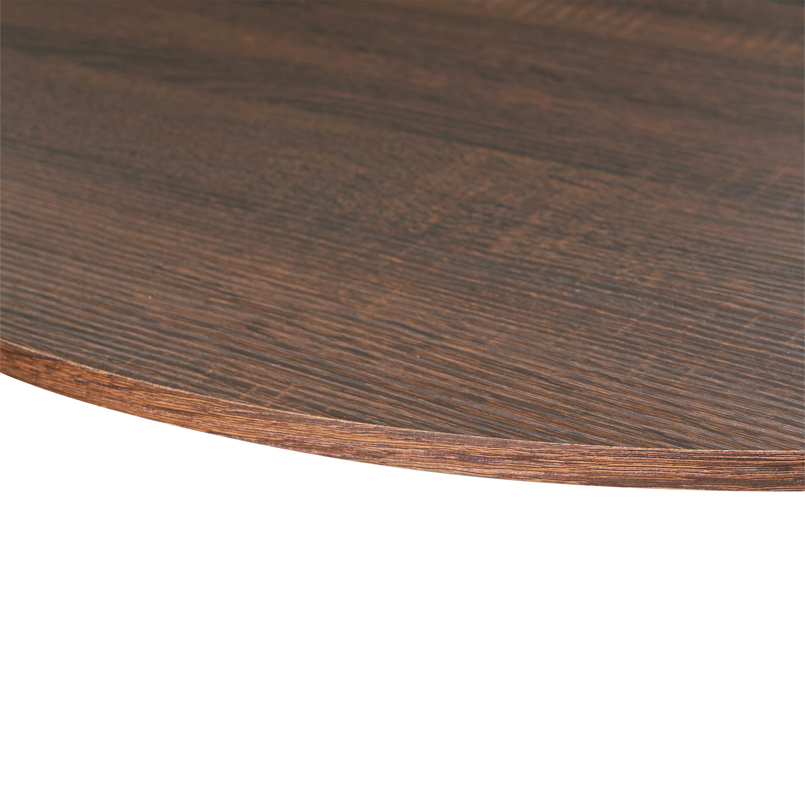 Nowoczesny stolik bistro okrągły blat MDF metalowa podstawa 80 x 80 cm ciemny brąz i czarny Morella