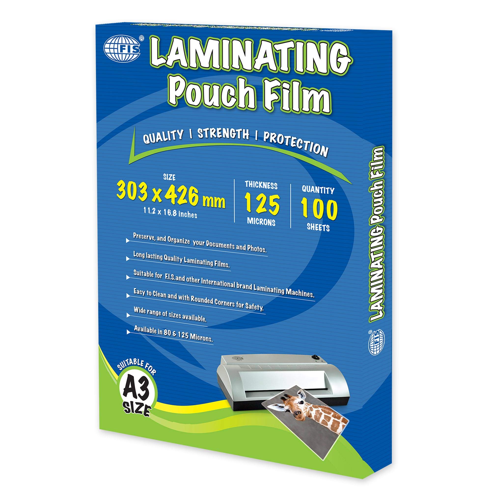 FIS Laminating Films 100 Sheets, 303 x 426 mm Size, 125 Microns - FSLM303X426N