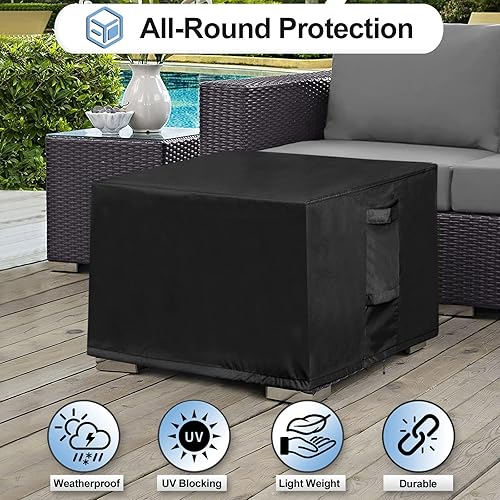 Miniatura 4 de OutdoorLines Fundas otomanas de patio impermeables para exteriores, cuadradas, a prueba de rayos UV, resistentes al viento, protector de muebles de