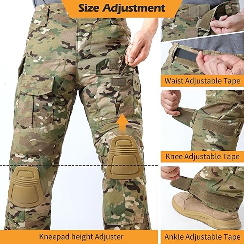 Miniatura 3 de Pantalones de combate G3 para hombre con rodilleras tácticas al aire libre camuflaje militar paintball