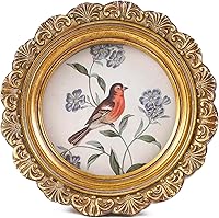 LIHOLO 3x3 Round Bronze Vintage Antique Picture Frame - Handcrafted Resin Glass Front, Wall Mount or Tabletop for Rustic Gallery Walls