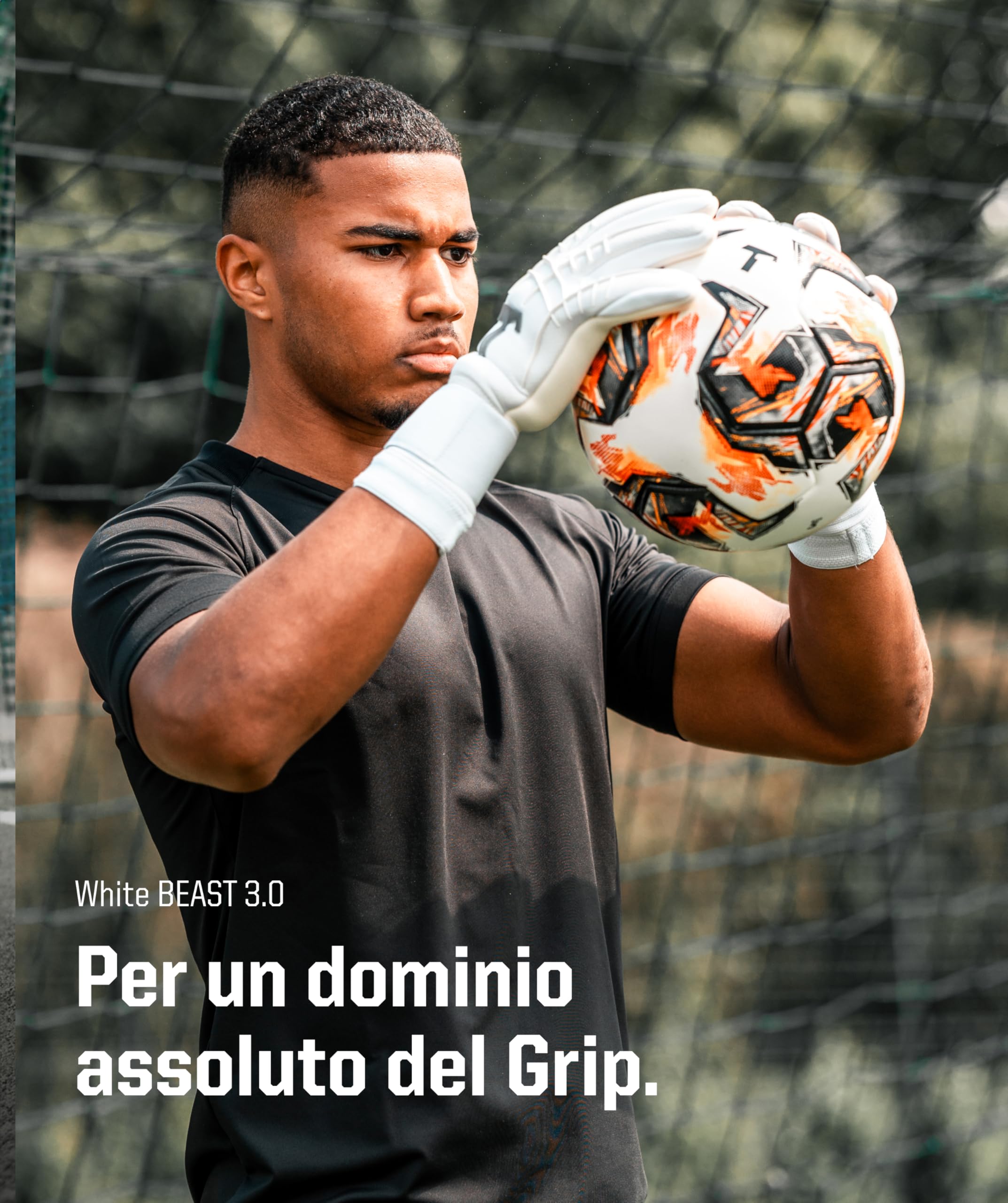 T1TAN Guantes de Portero Beast, para Adultos, Guantes de fútbol, con protección para los Dedos, Agarre Profesional de 4 mm, Tallas 6-11