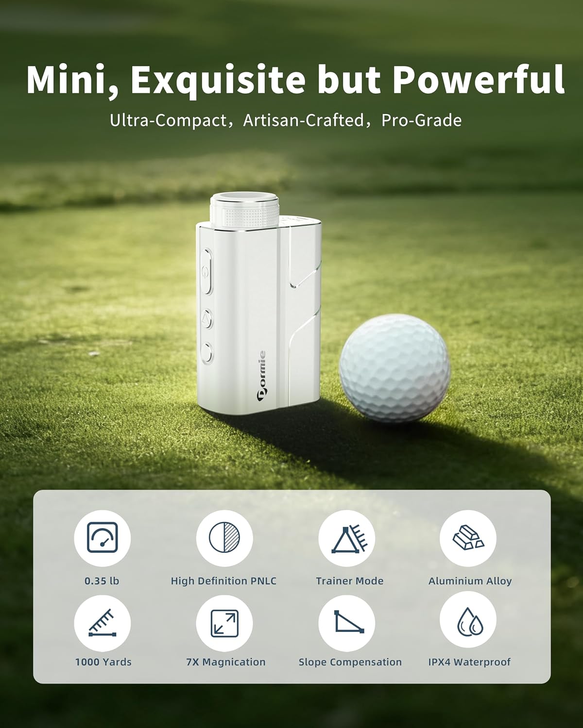 T200 Mini Golf Rangefinder with Slope,1000 Yards Rechargeable Rangefinder Golf, PNLC Display, 7X Magnification, 5.6oz Aluminum Alloy Body, Slope Compensation, Triangulation Mode