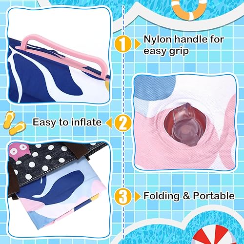 Miniatura 5 de Leitee 2 tablas inflables de surf con asas, tabla de surf inflable para playa, ligera tabla de surf flotante para niños, para aprender surf, 27.5 x