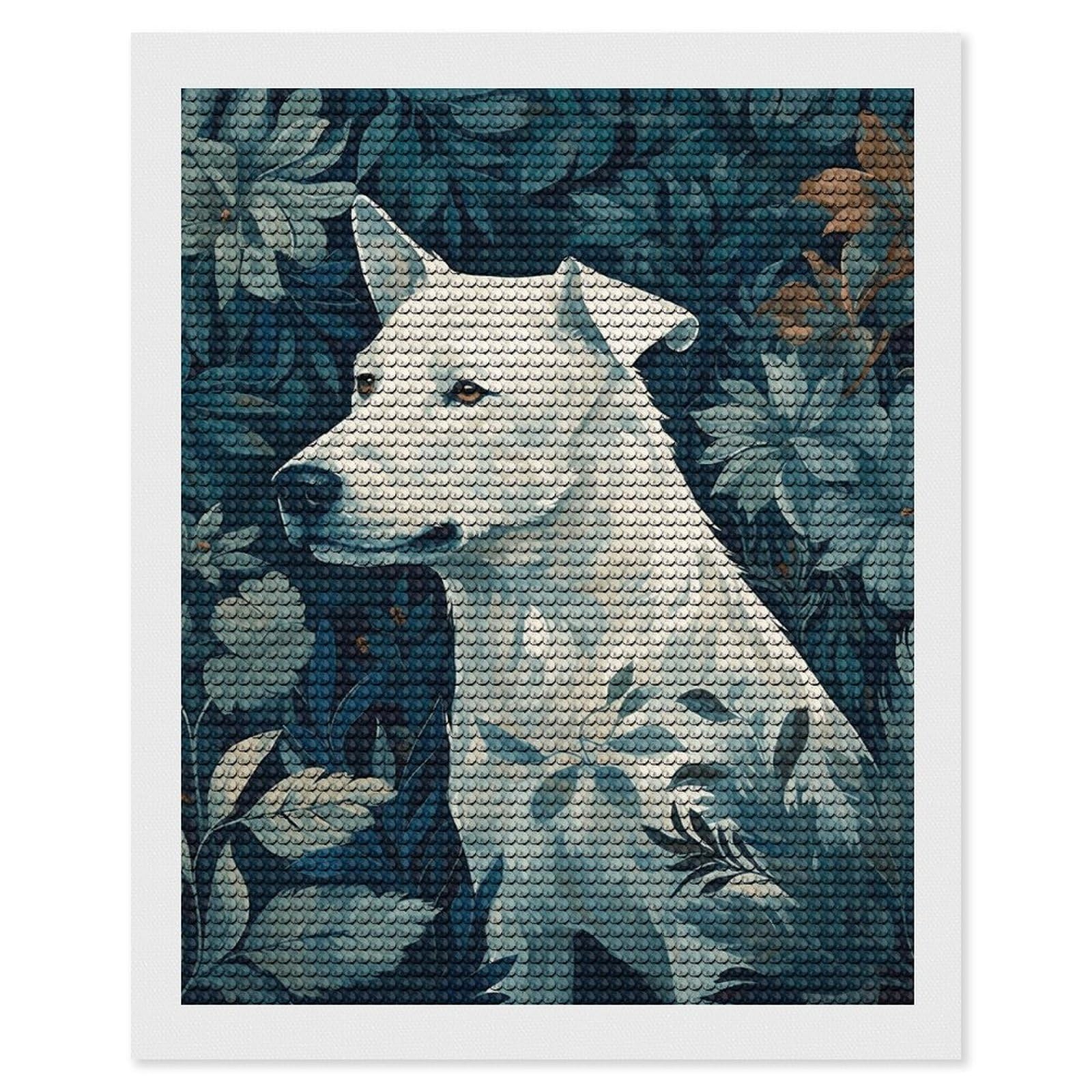 NONHAI Diamond Painting Kits for Adults - DIY Diamond Art Kits for Beginners - Full 5D Paint Drill Diamond Dots Paintings- Dog in Grass Diamonds Pictures Gem Art and Craft Wall Decor 16"x20"