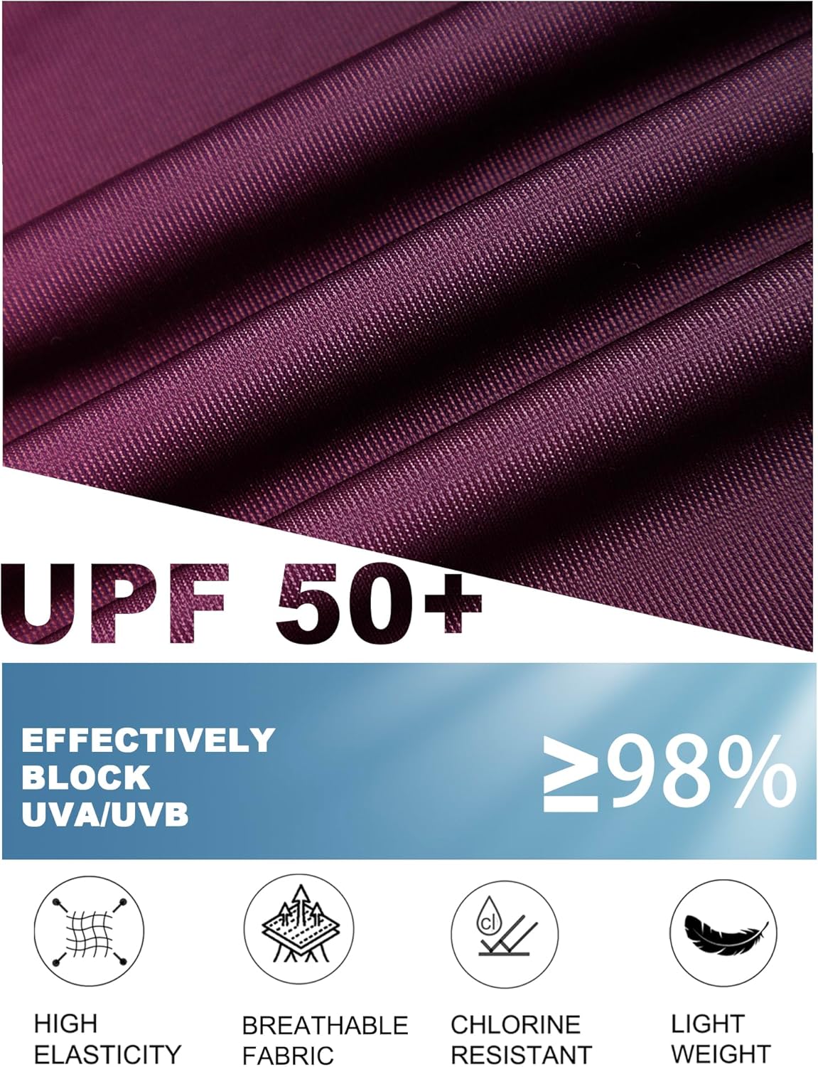 Tournesol Women's Rash Guard Short Sleeve Swim Shirt Zip Front Swim Top UV Sun Protection Swimsuit Top No Bra - Image 5