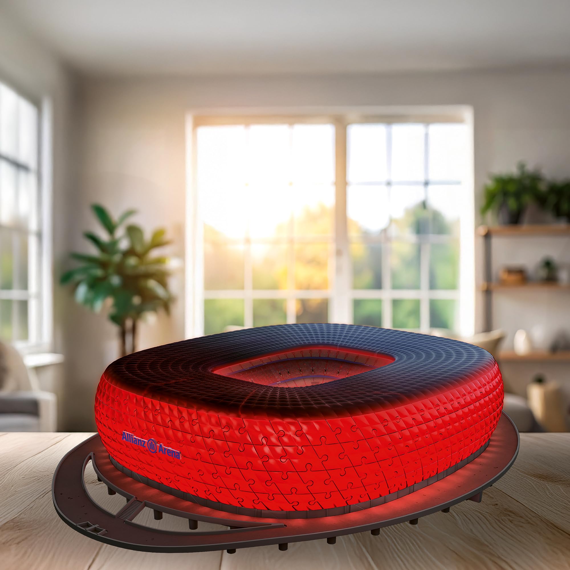 Ravensburger 3D Puzzle Iconics: 12008033 Allianz Arena - mit Licht - Das berühmte Stadion des FC Bayern München als beleuchtetes Modell für echte Fans
