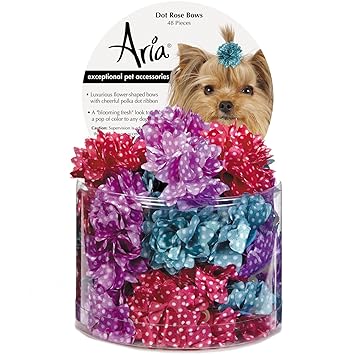 Aria Dot Rose 48 Piece Bows for Dogs