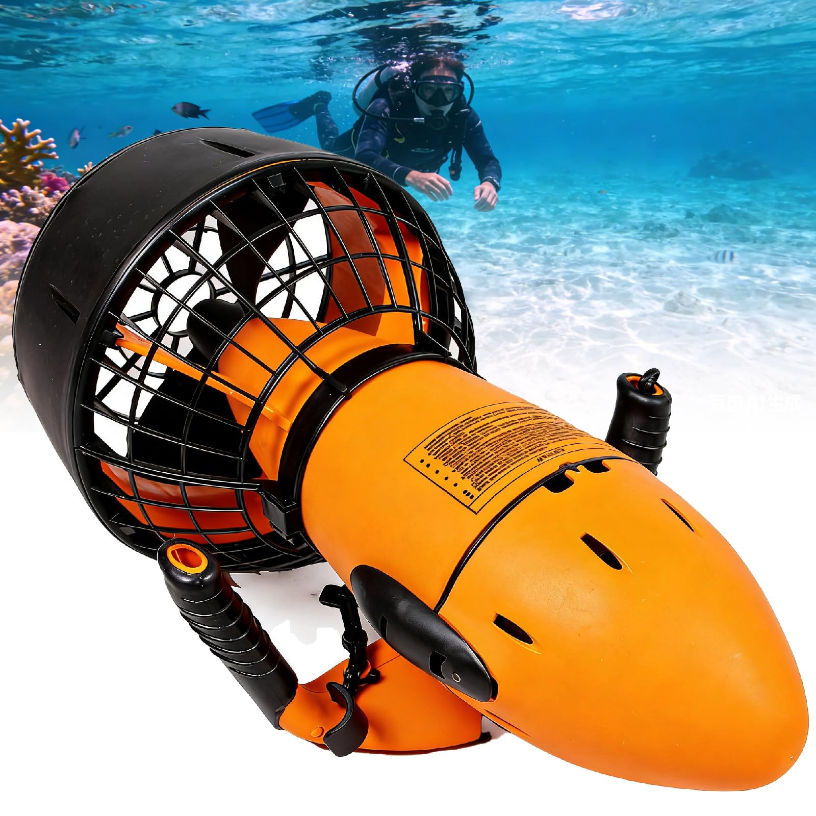 pedenencelia Underwater Booster/Underwater Sea Scooter, 300W/500W Dual Speed Submersible Thruster, 3.7mph Max Speed, 30M Depth Capable, Lightweight and Portable, for Water Sports 500W