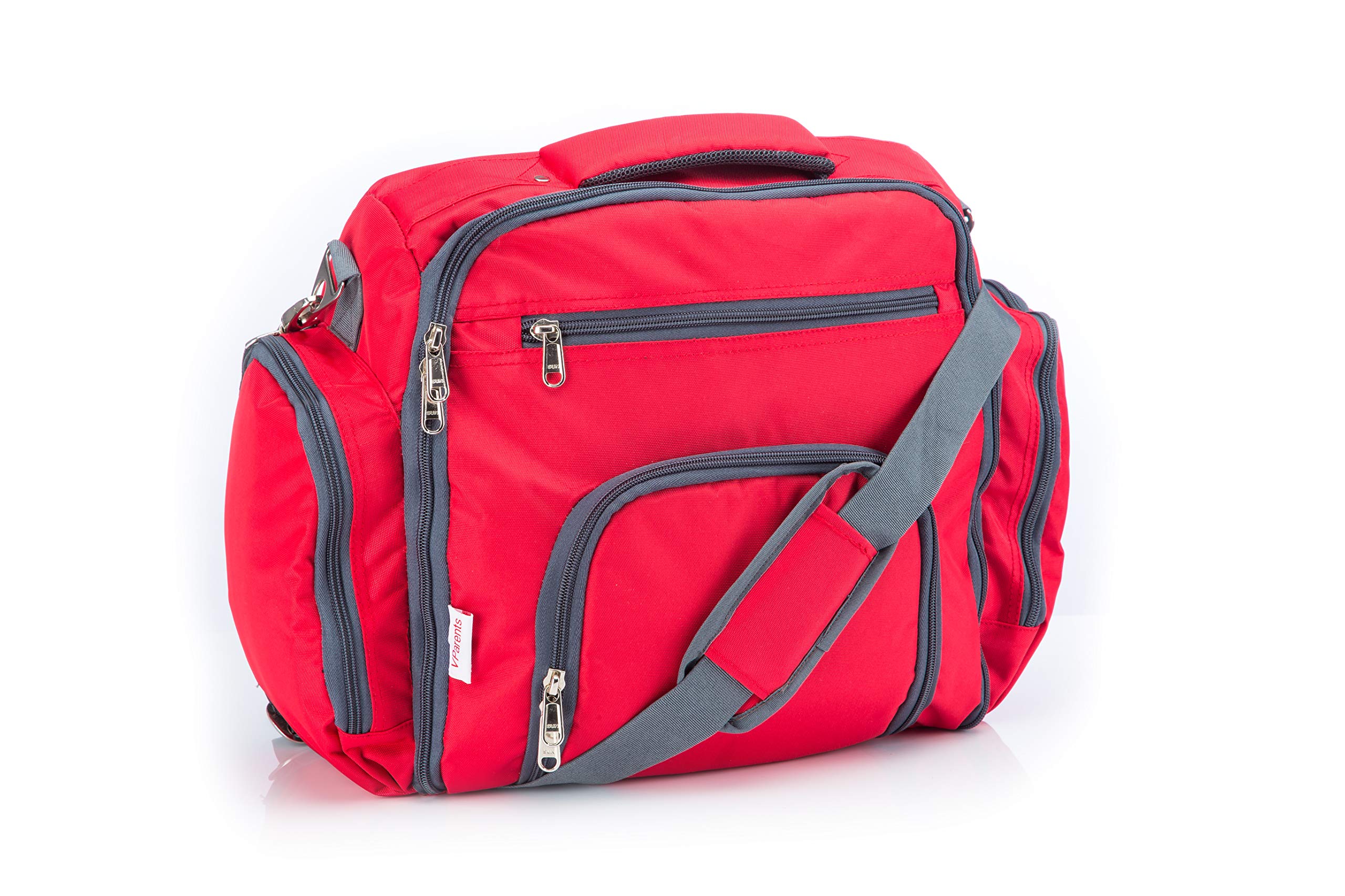 VParents Multipurpose Diaper Bag|Mother's Maternity Bag | Travel Purpose Pouch Bag for Mothers| Multifuntion large storage Tote bag with 11 pockets | Clubster (Red) 110202-image-17