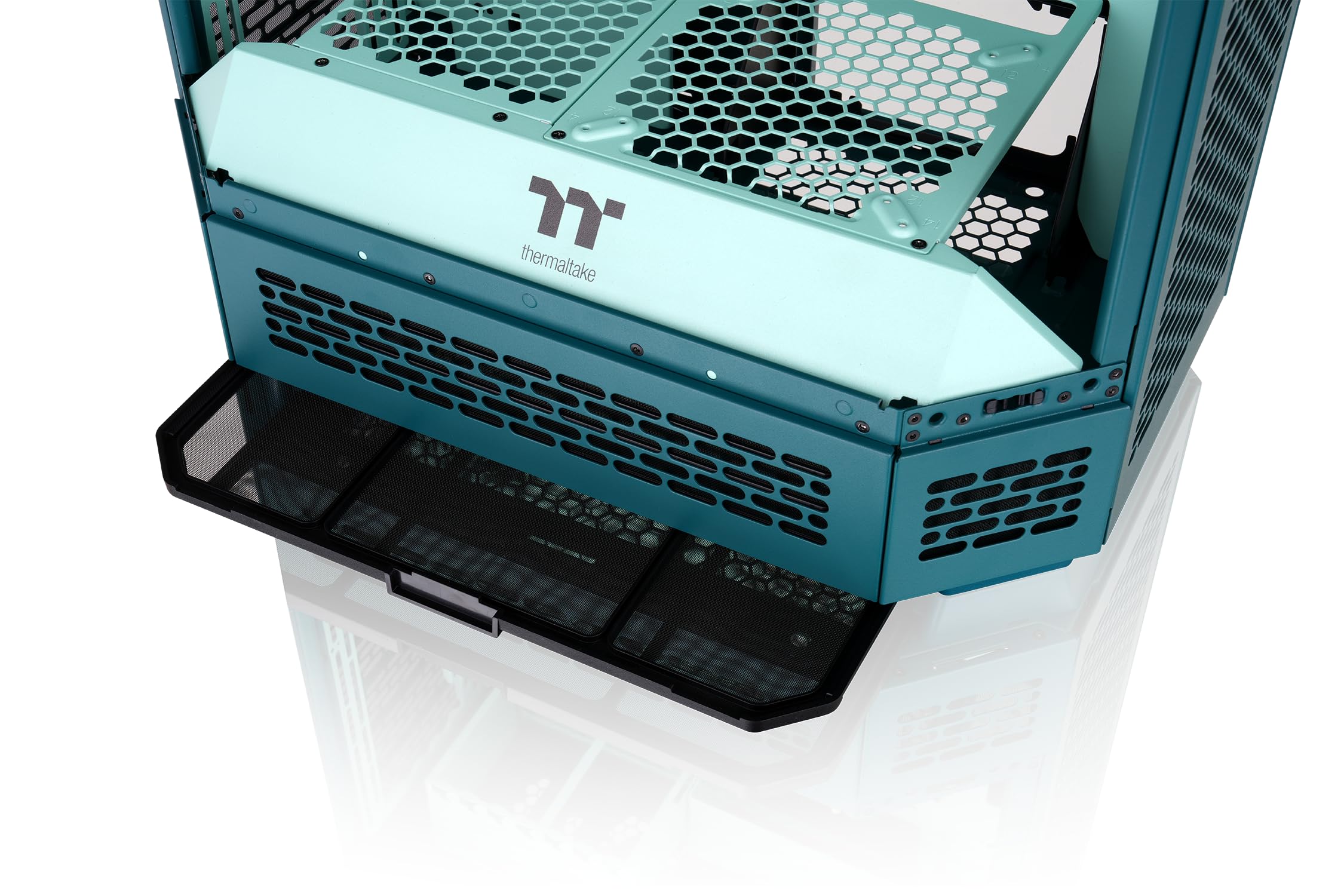 Thermaltake The Tower 600 | Ośmiokątna obudowa typu mid tower ATX | 2 fabrycznie zainstalowane wentylatory 140 mm | Wentylacja pionowa | Niebiesko-zielony Teal