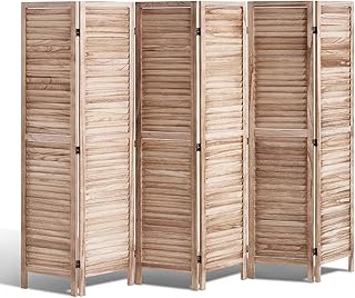 VEVOR Wood Room Divider, 6 Panel Wood Folding Privacy Screen, 66.9 Inche...