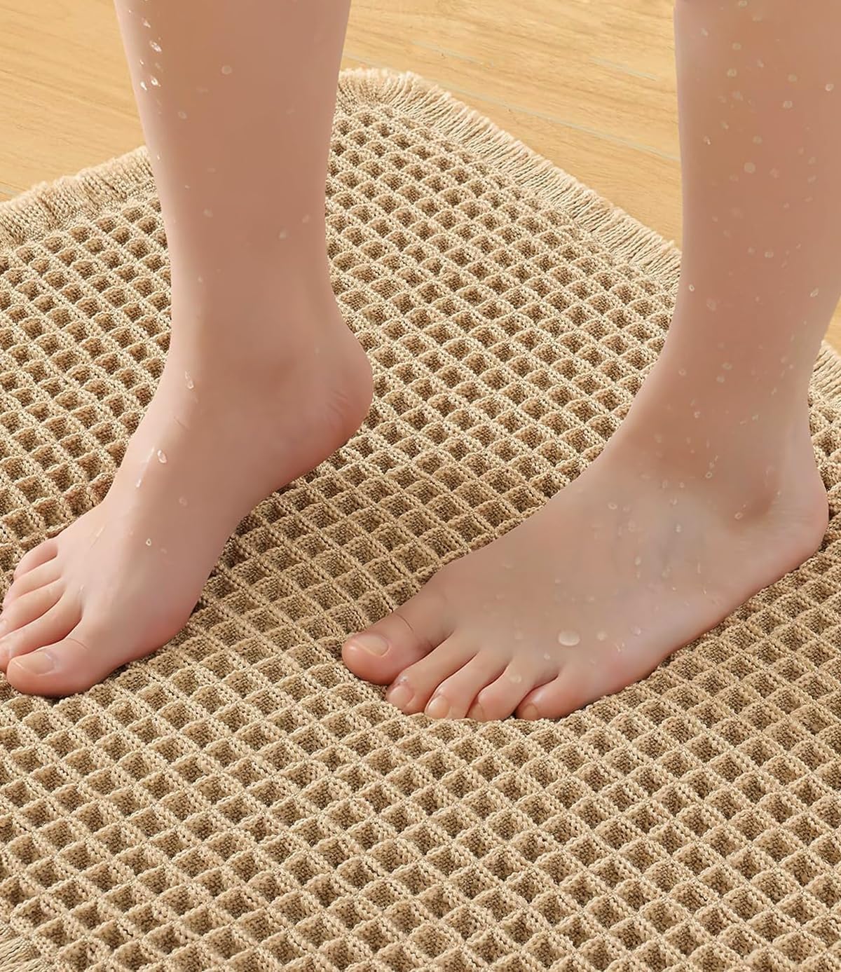 Alfombrilla de baño antideslizante para baño, lavable, alfombra de baño, alfombra de ducha, alfombra de baño, alfombra de ducha, decoración bohemia, 60 x 120 cm, marrón x 2